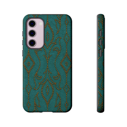 Teal Vine Stitch Tough Case