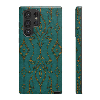 Teal Vine Stitch Tough Case