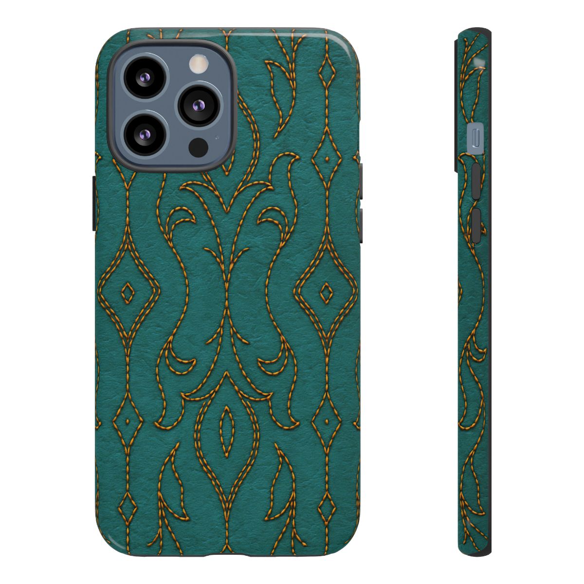 Teal Vine Stitch Tough Case