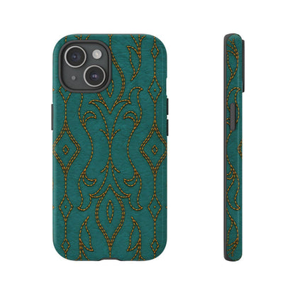 Teal Vine Stitch Tough Case