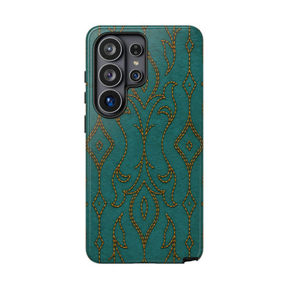 Teal Vine Stitch Tough Case