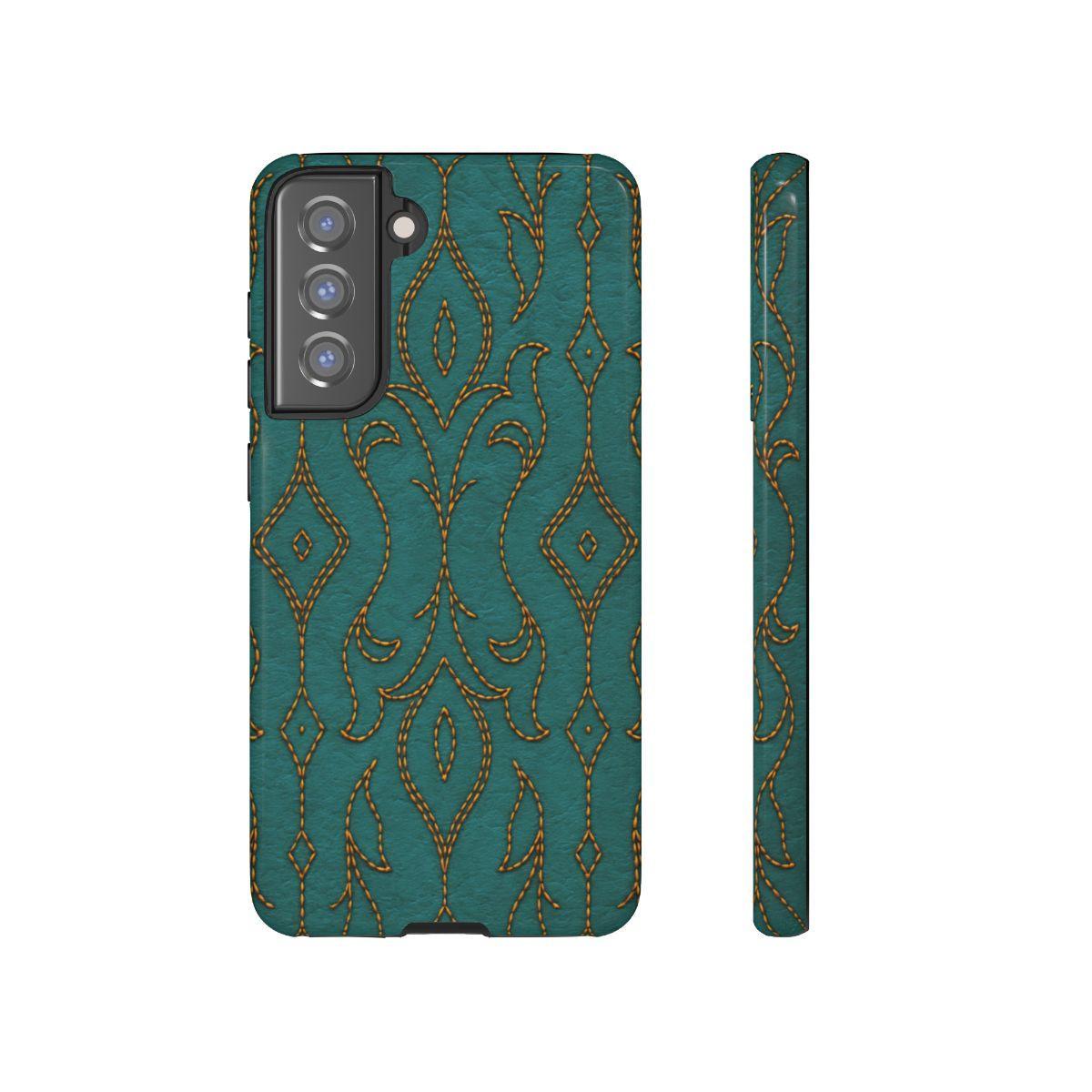 Teal Vine Stitch Tough Case