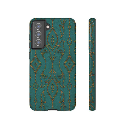 Teal Vine Stitch Tough Case