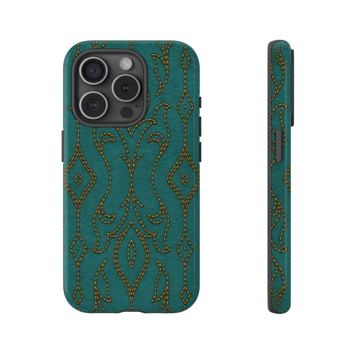 Teal Vine Stitch Tough Case
