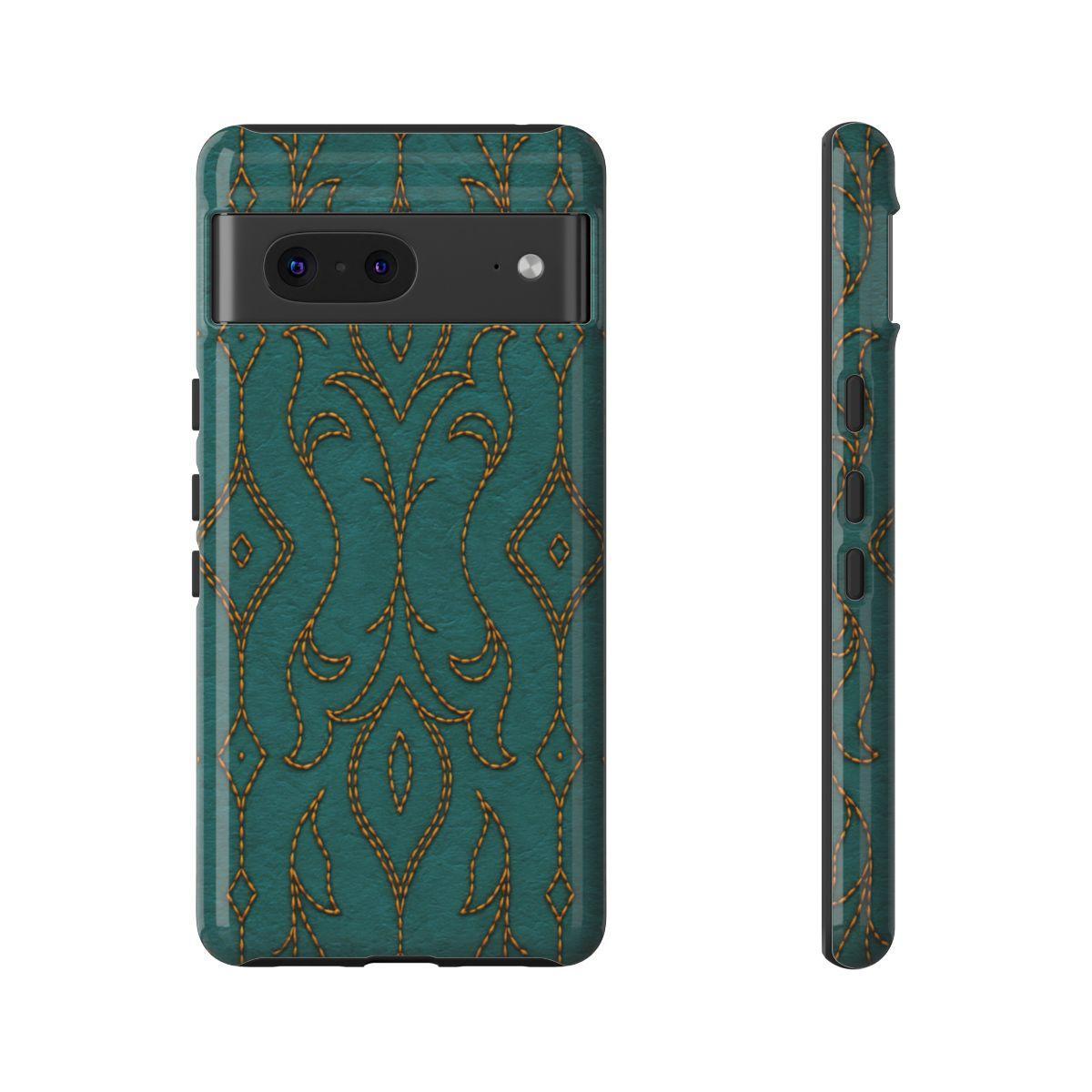Teal Vine Stitch Tough Case