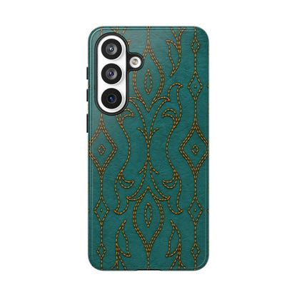 Teal Vine Stitch Tough Case