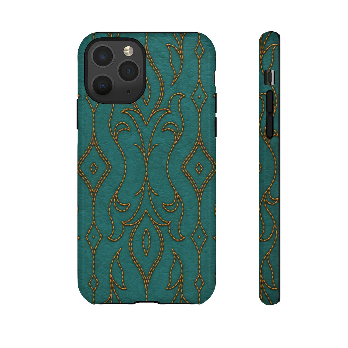 Teal Vine Stitch Tough Case