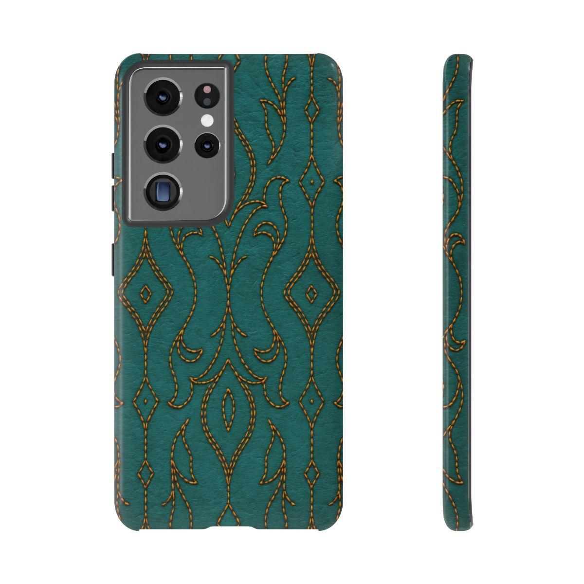Teal Vine Stitch Tough Case
