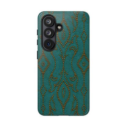 Teal Vine Stitch Tough Case