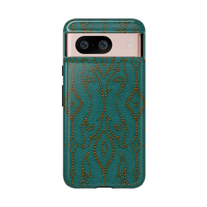 Teal Vine Stitch Tough Case