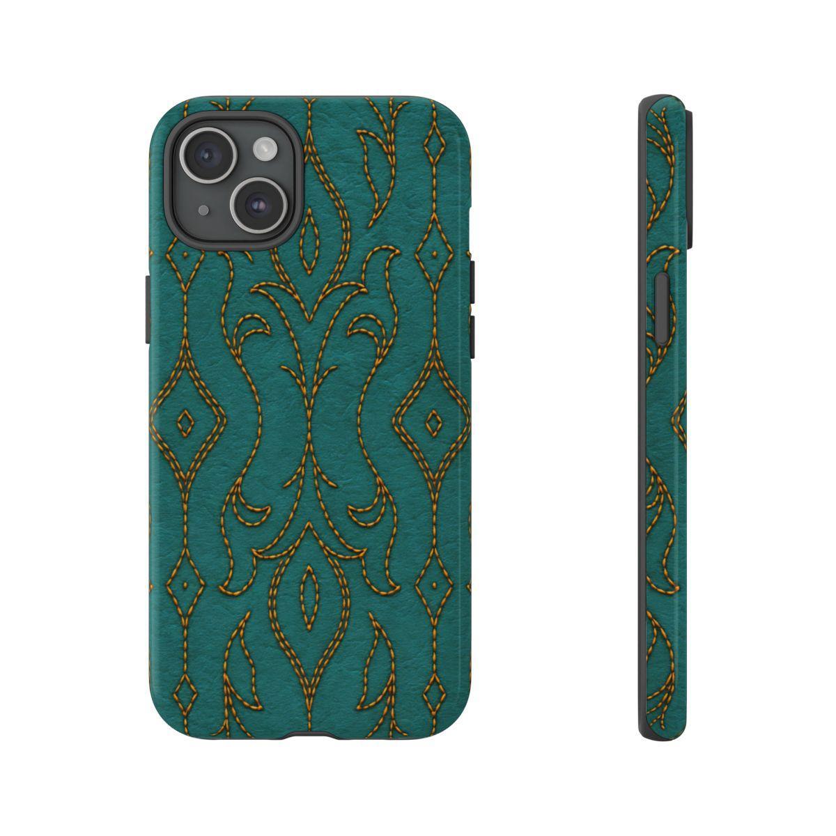 Teal Vine Stitch Tough Case