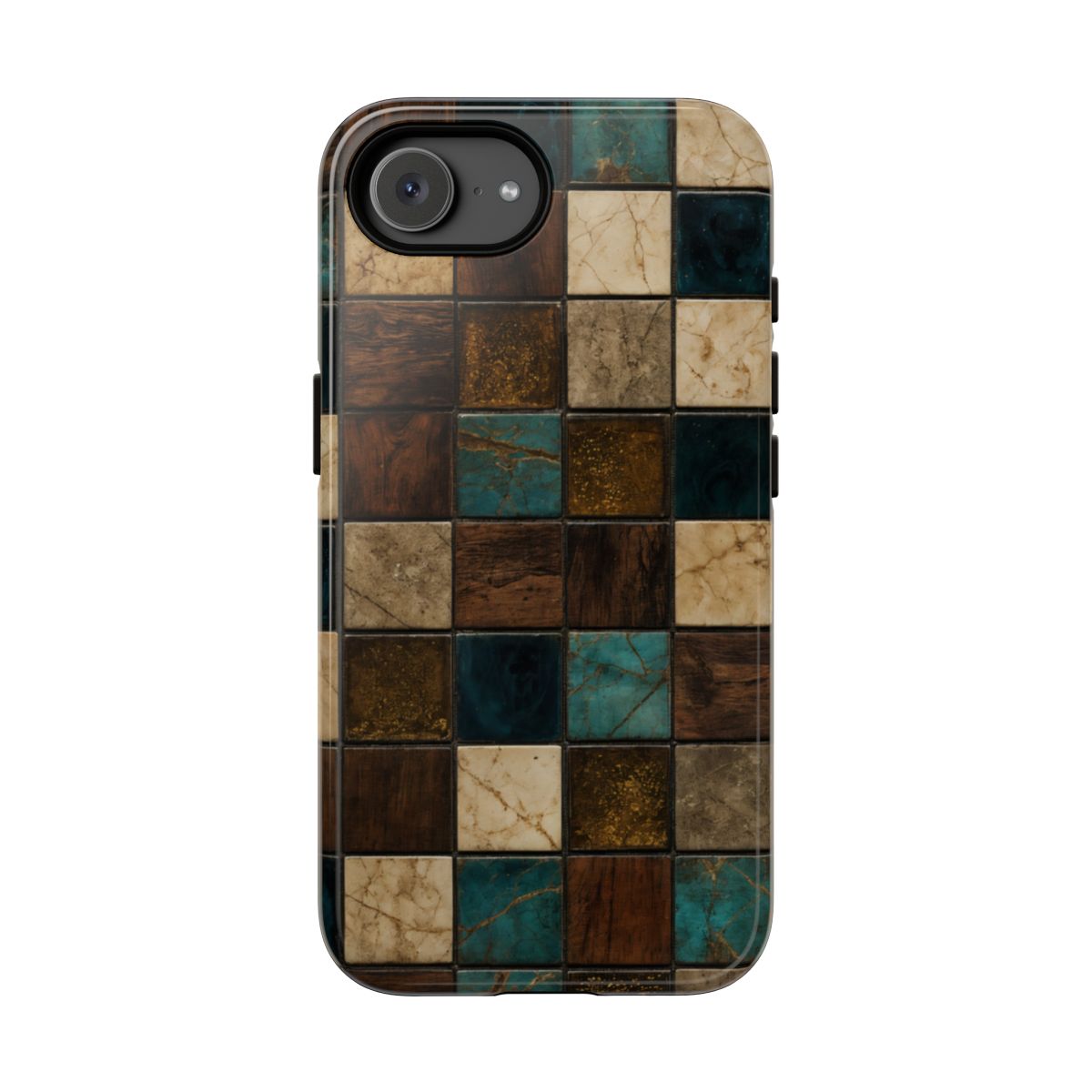 Teal Walnut Tile Tough Case - iPhone 17e