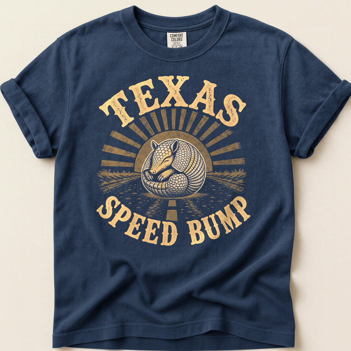 Texas Speed Bump T-shirt on Navy