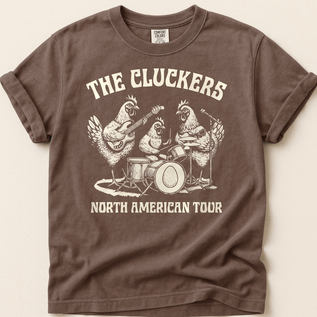 The Cluckers T-shirt on Espresso