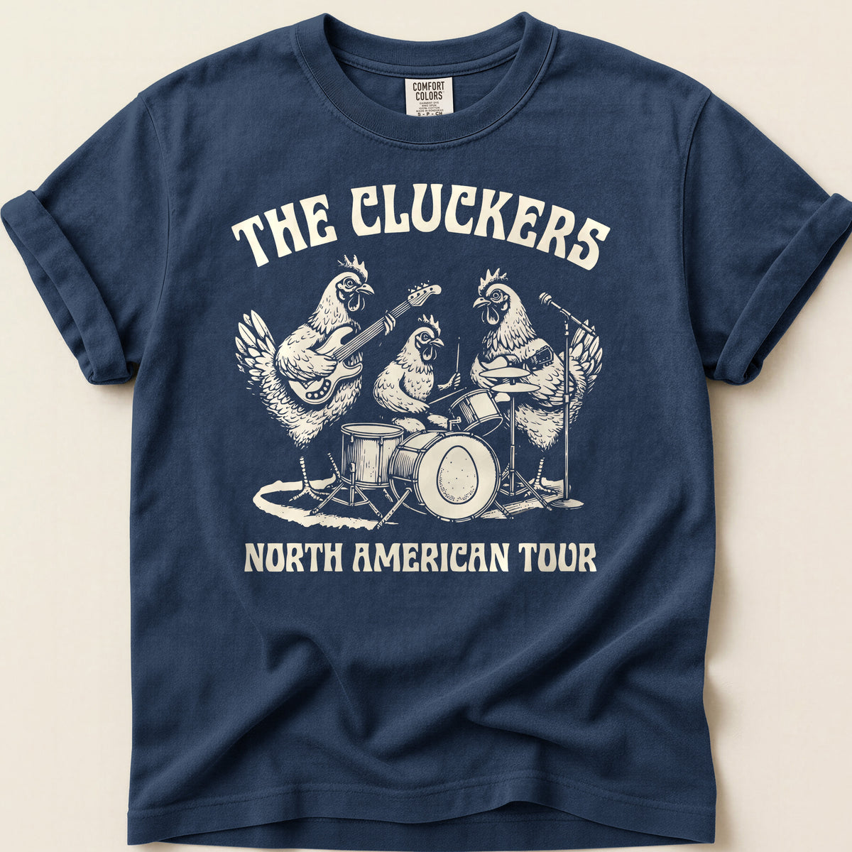 The Cluckers T-shirt on Navy