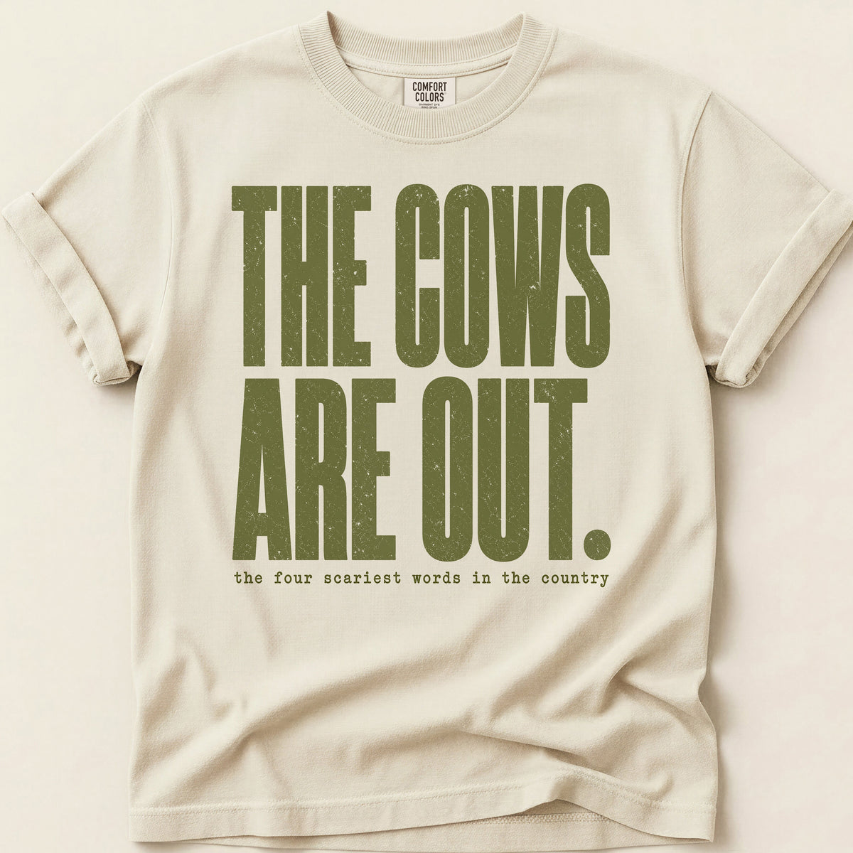 The Cows Are Out T-shirt on Ivory