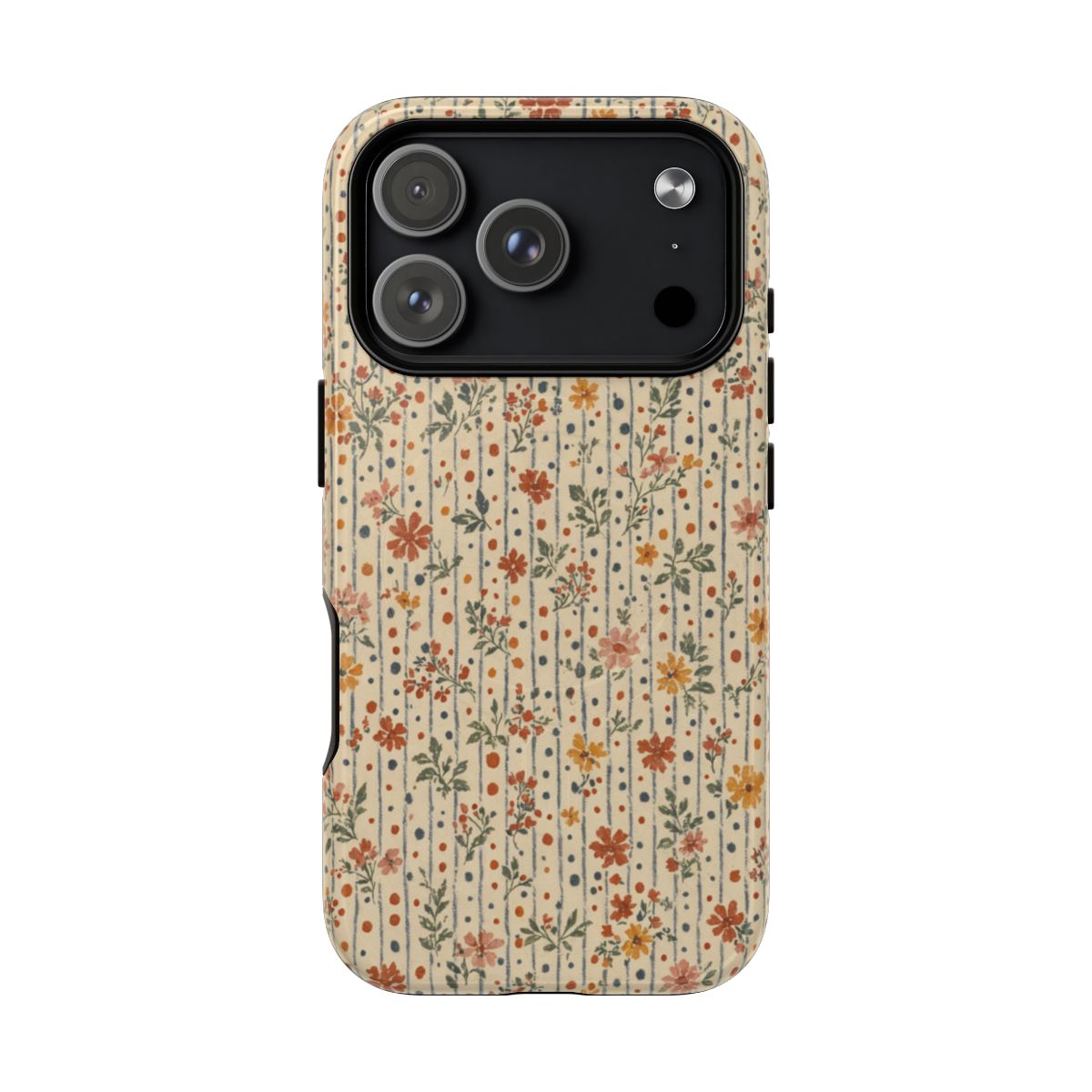 Ticking Stripe Floral Magnetic Case - iPhone 18 Pro