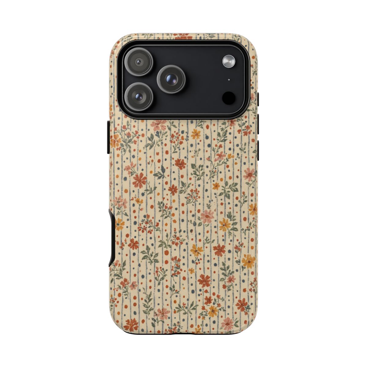 Ticking Stripe Floral Tough Case - iPhone 18 Pro Max