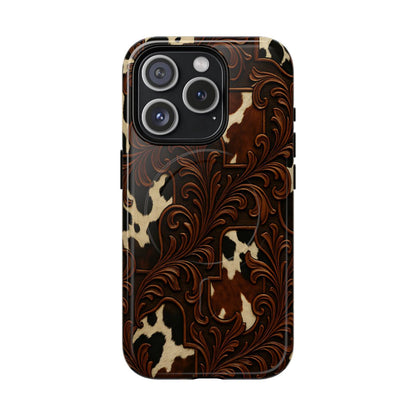 Faux Tooled Cowhide Magnetic Case