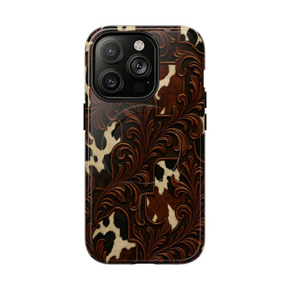 Faux Tooled Cowhide Magnetic Case