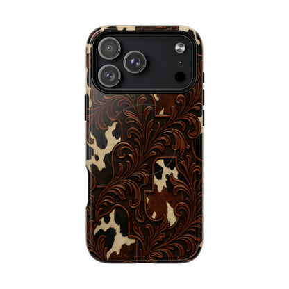 Faux Tooled Cowhide Magnetic Case