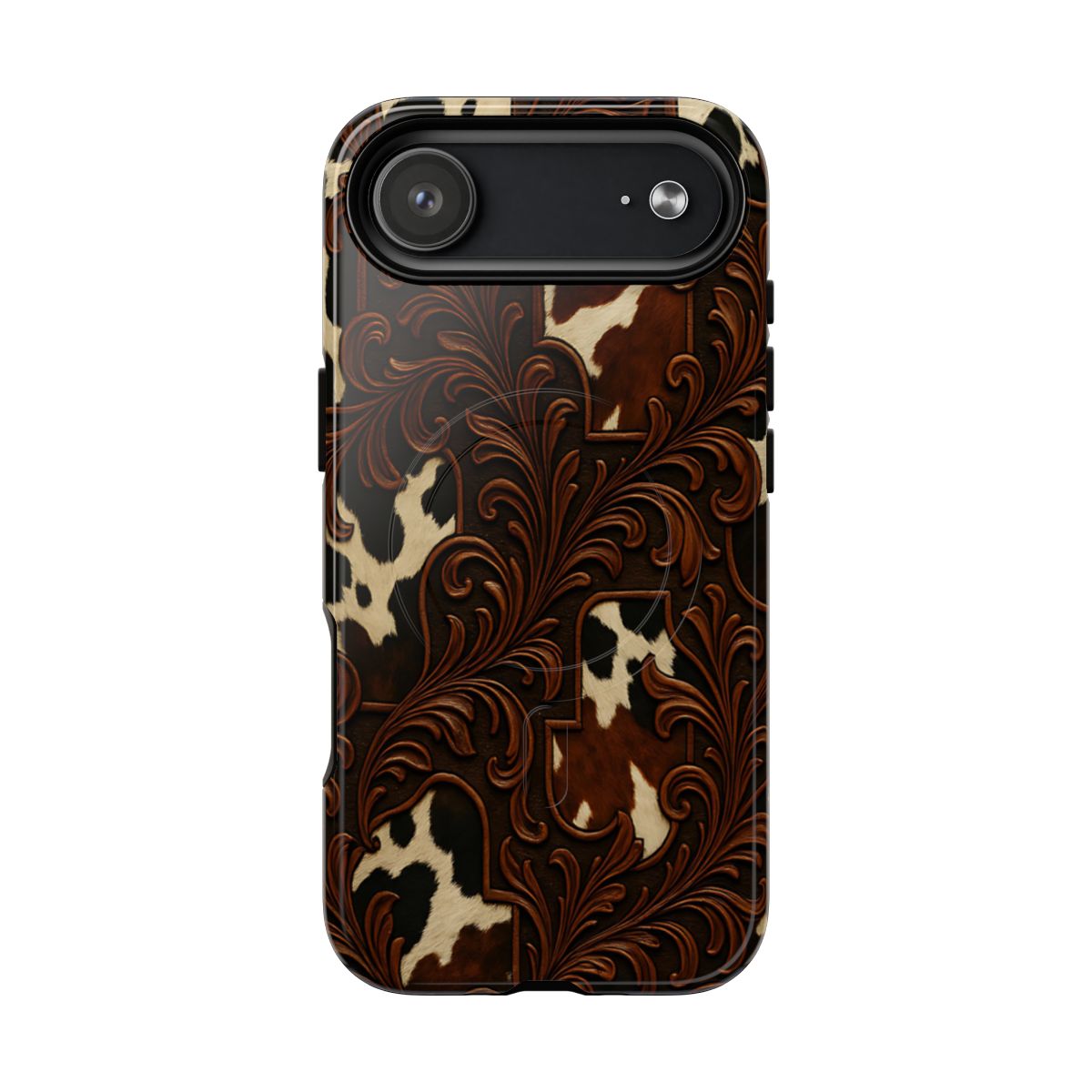 Faux Tooled Cowhide Magnetic Case