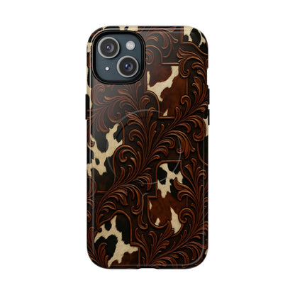 Faux Tooled Cowhide Magnetic Case