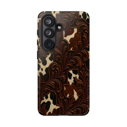 Faux Tooled Cowhide Tough Case
