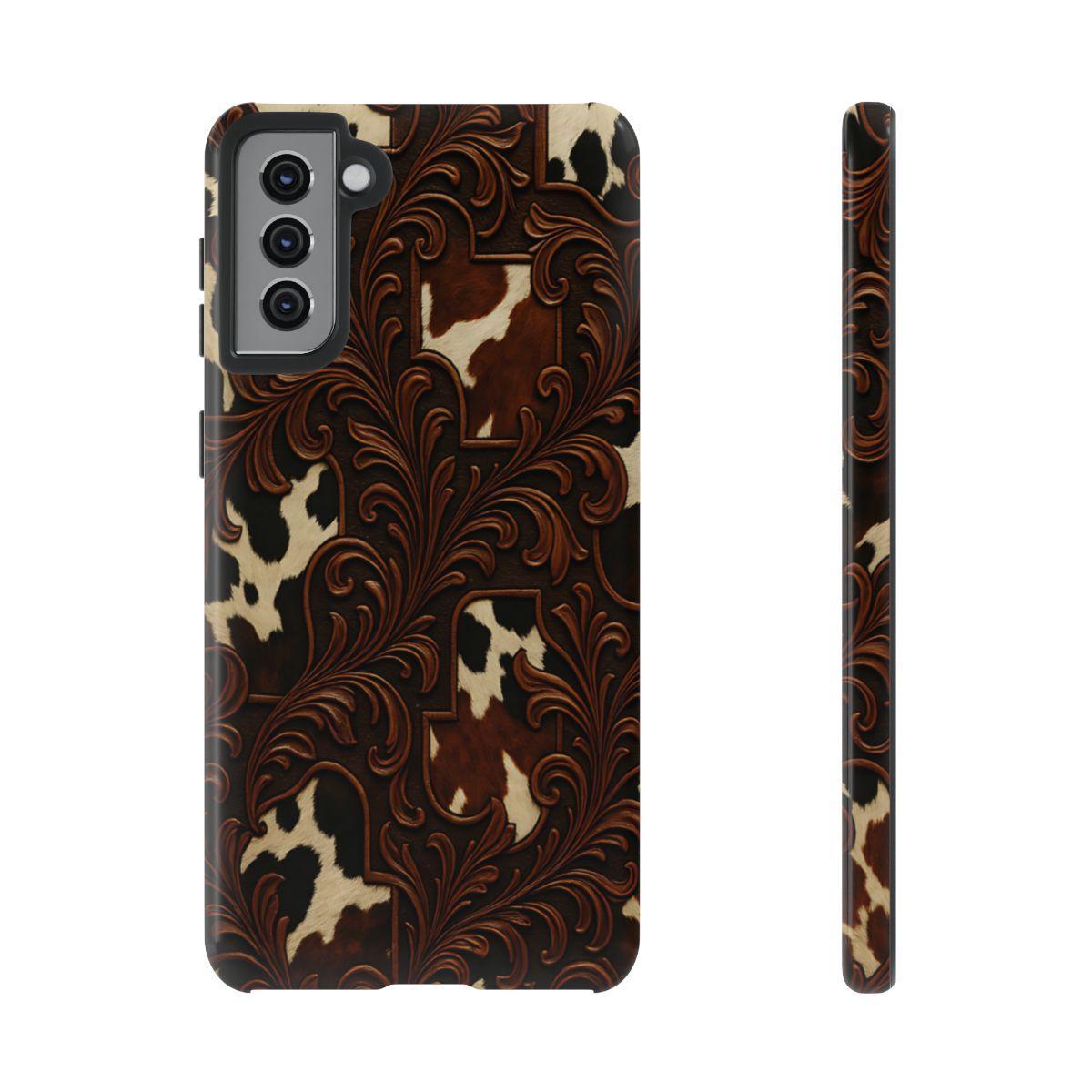 Faux Tooled Cowhide Tough Case