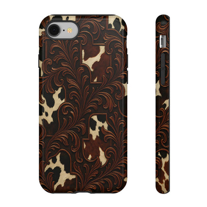 Faux Tooled Cowhide Tough Case