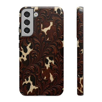 Faux Tooled Cowhide Tough Case