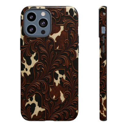 Faux Tooled Cowhide Tough Case