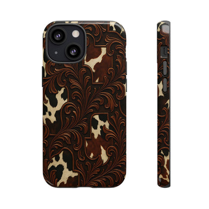 Faux Tooled Cowhide Tough Case