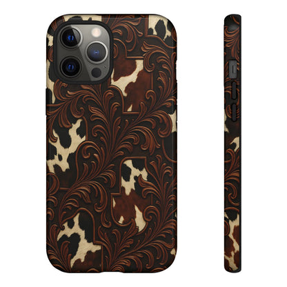Faux Tooled Cowhide Tough Case