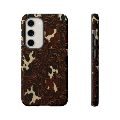 Faux Tooled Cowhide Tough Case