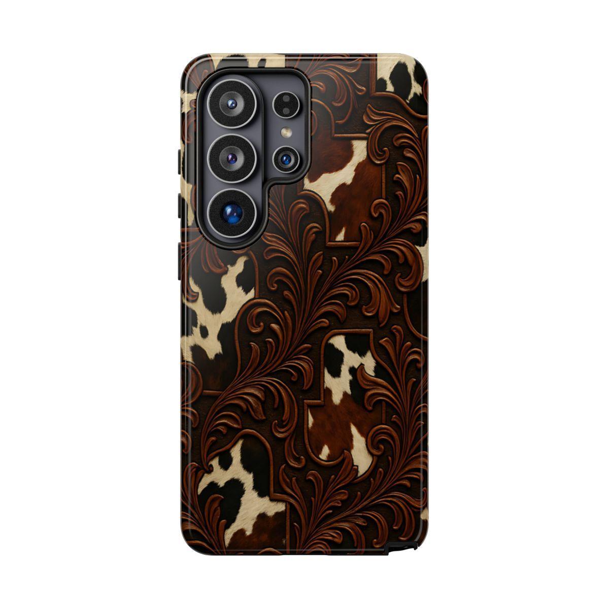 Faux Tooled Cowhide Tough Case