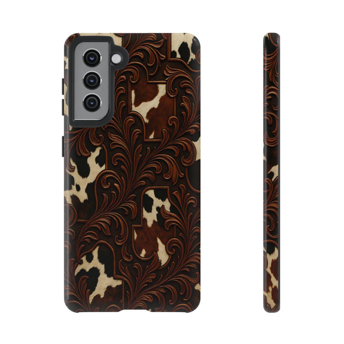 Faux Tooled Cowhide Tough Case