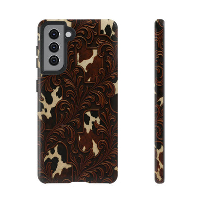Faux Tooled Cowhide Tough Case