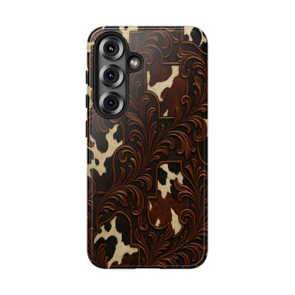 Faux Tooled Cowhide Tough Case