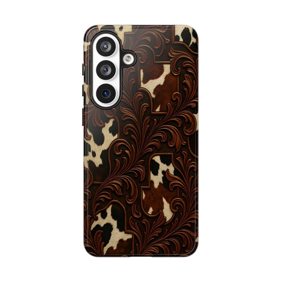 Faux Tooled Cowhide Tough Case