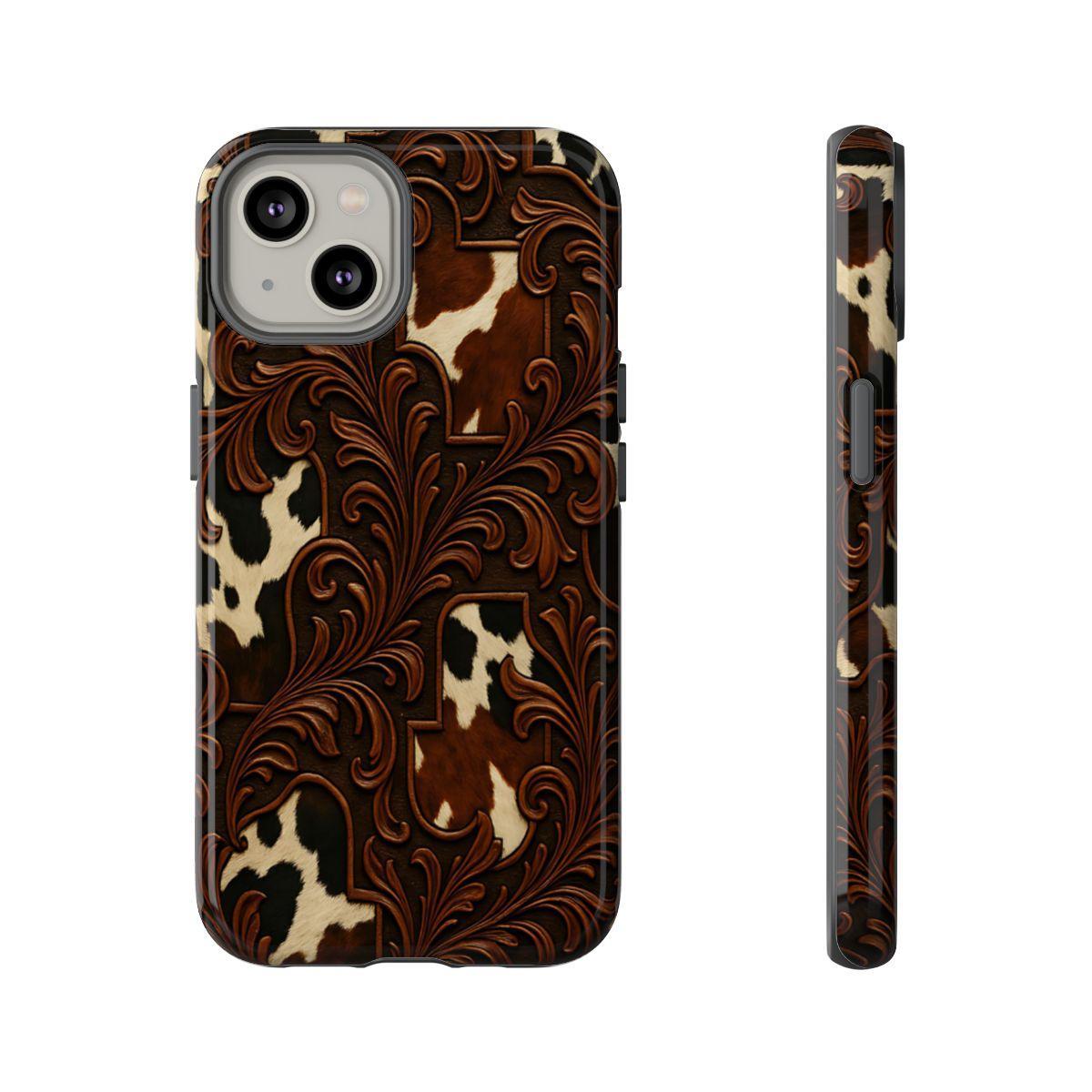 Faux Tooled Cowhide Tough Case