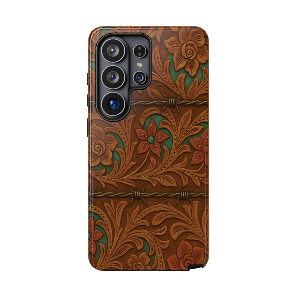 Faux Tooled Flowers + Barbed Wire Tough Case