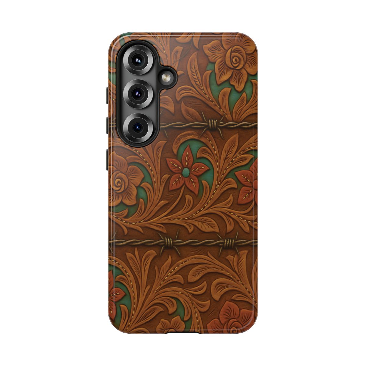Faux Tooled Flowers + Barbed Wire Tough Case