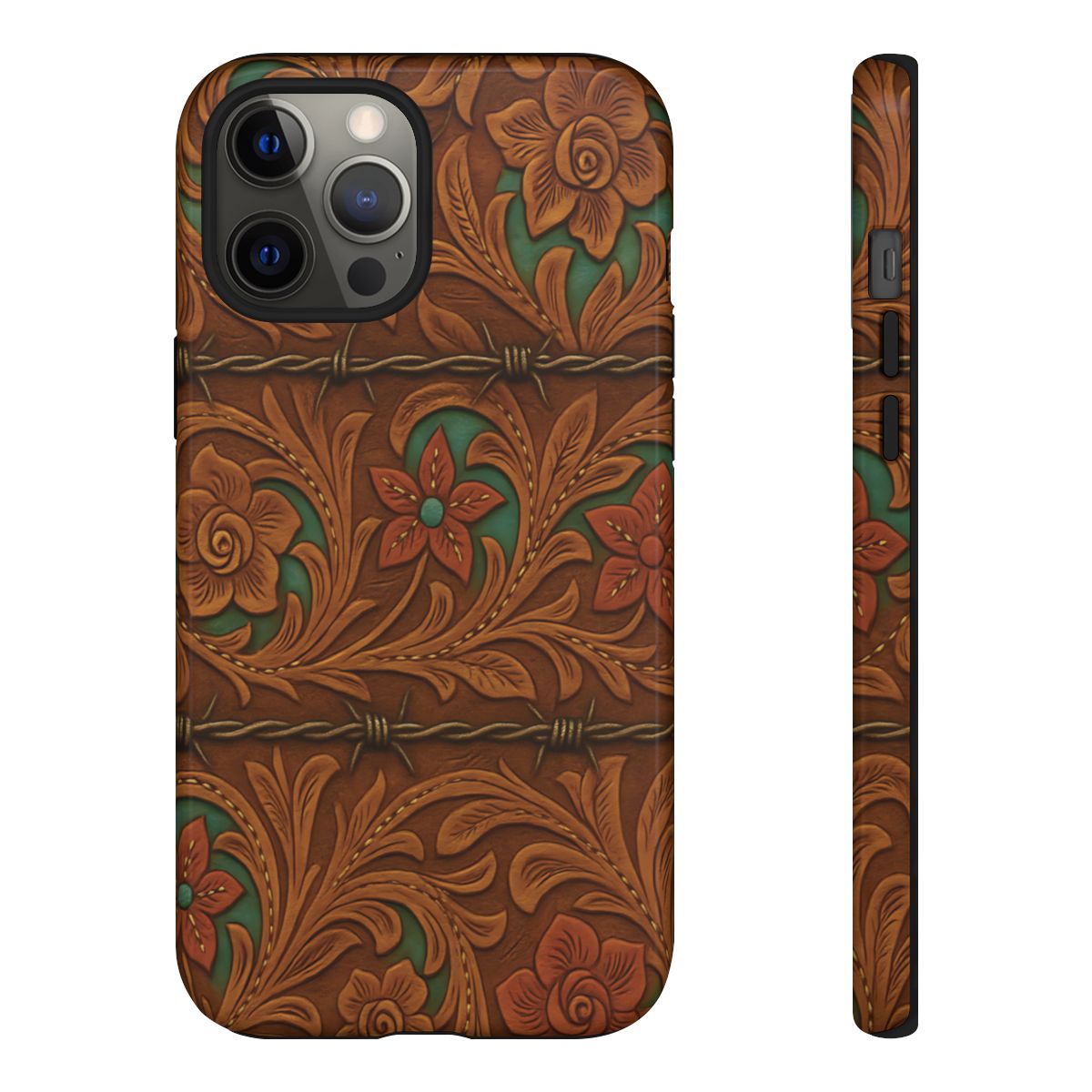 Faux Tooled Flowers + Barbed Wire Tough Case