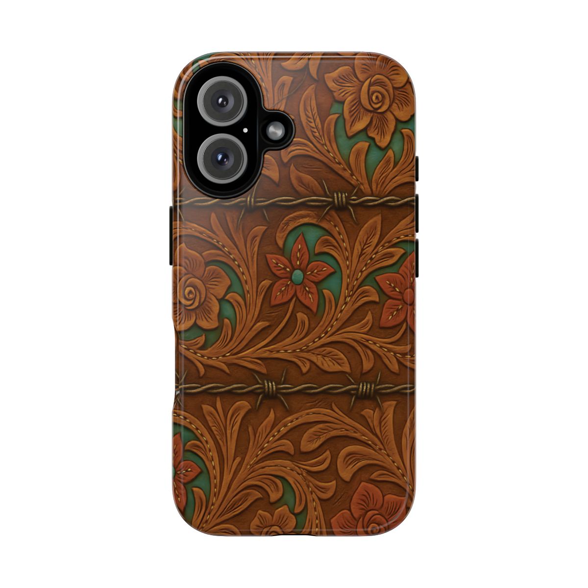 Faux Tooled Flowers + Barbed Wire Tough Case