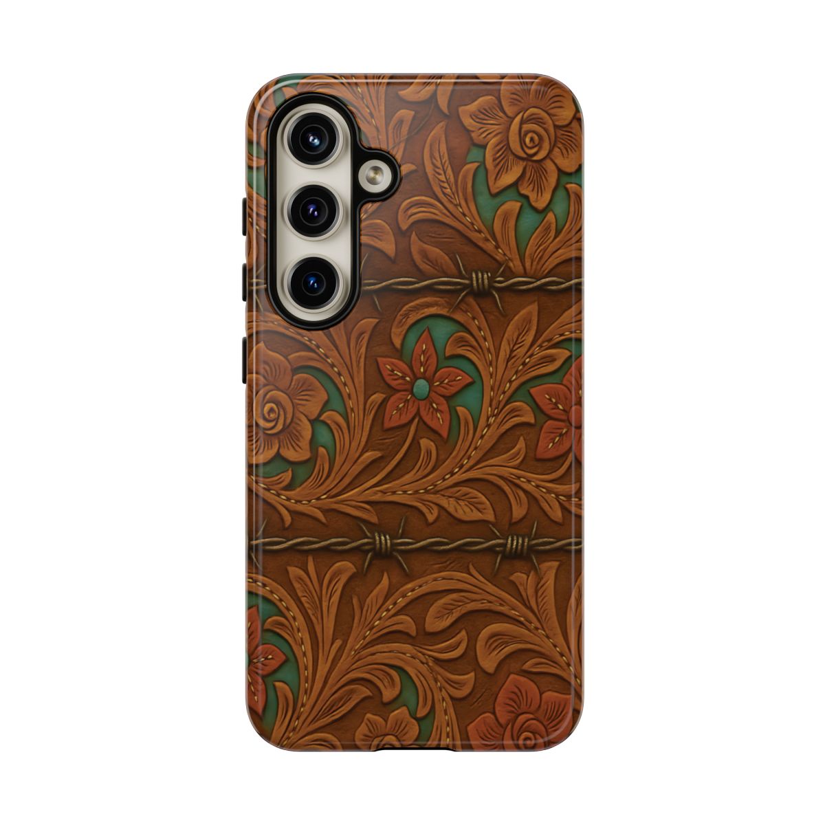 Faux Tooled Flowers + Barbed Wire Tough Case