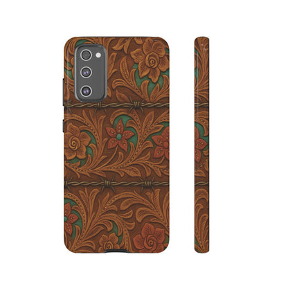 Faux Tooled Flowers + Barbed Wire Tough Case