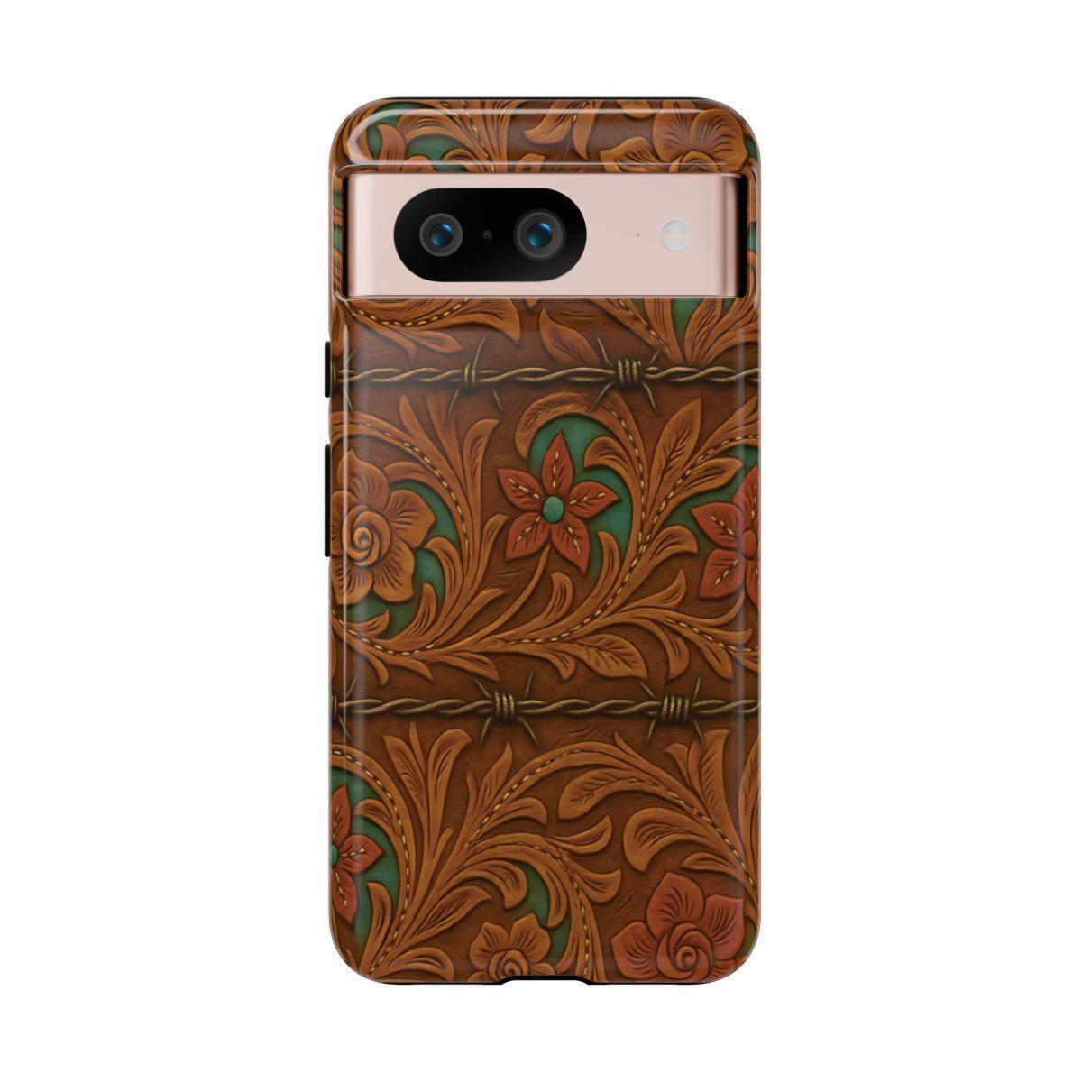 Faux Tooled Flowers + Barbed Wire Tough Case