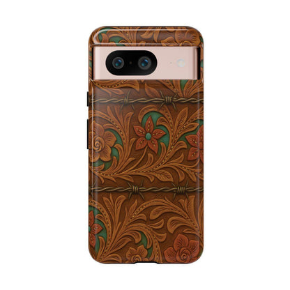 Faux Tooled Flowers + Barbed Wire Tough Case