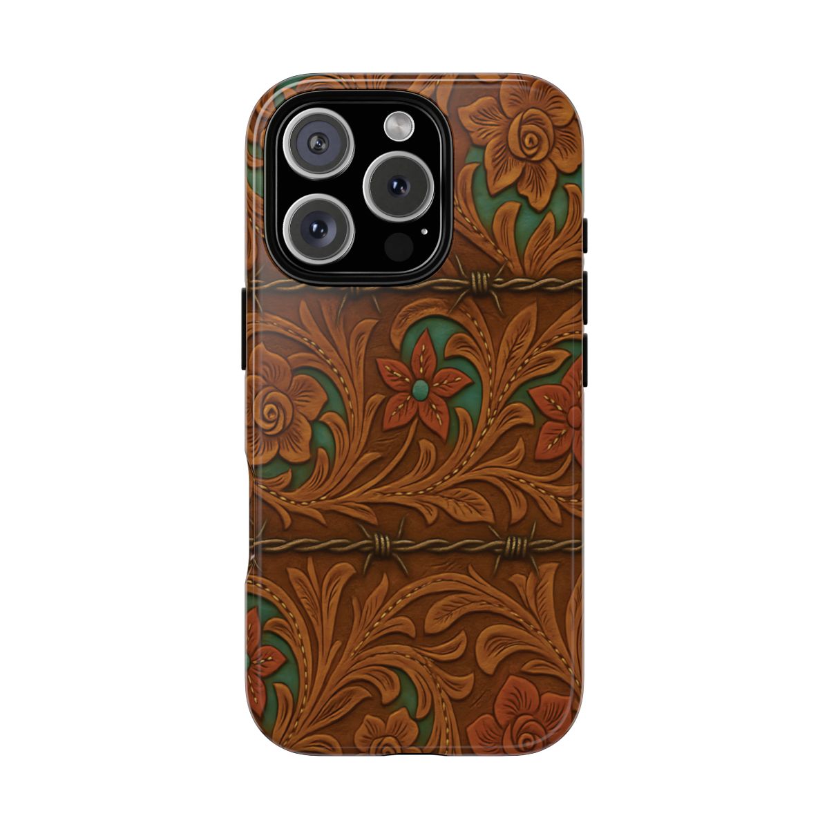 Faux Tooled Flowers + Barbed Wire Tough Case
